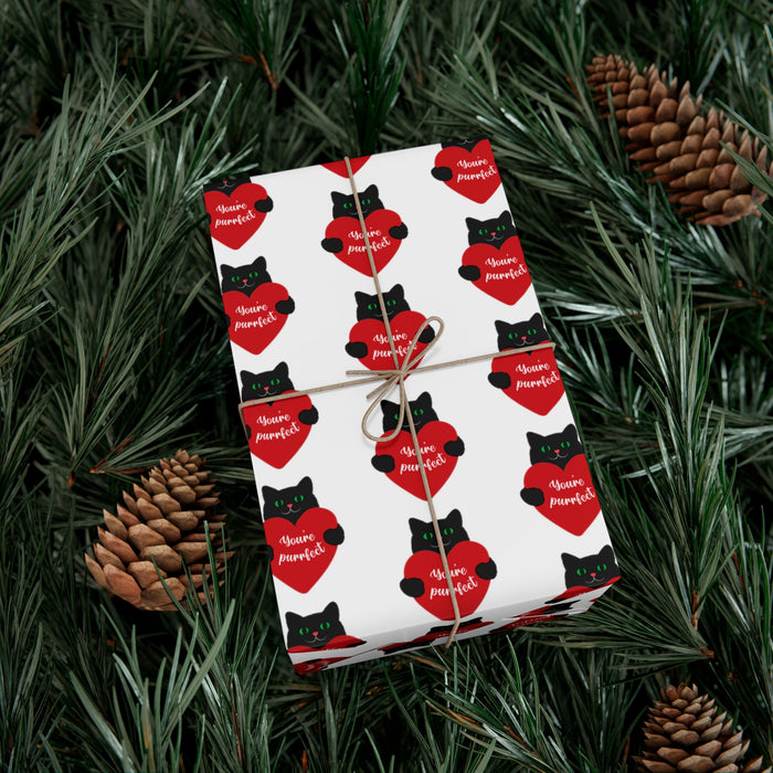 Purrfection - Elegant Valentine Wrapping Paper Made in the USA