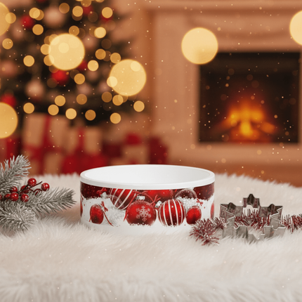 Customizable Elegant Ceramic Pet Bowl with Unique Artisan Print