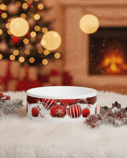 Customizable Elegant Ceramic Pet Bowl with Unique Artisan Print