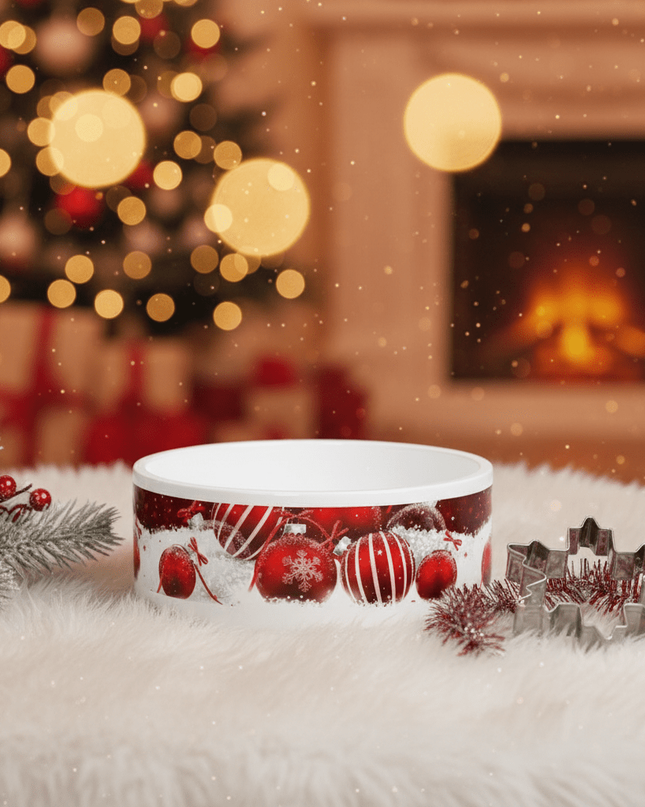 Customizable Elegant Ceramic Pet Bowl with Unique Artisan Print