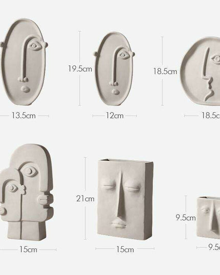 Abstract Beauty: Handcrafted Porcelain Vase with Geometric Charm