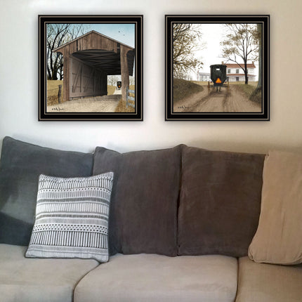 Billy Jacobs 2-Piece Vignette Black Framed Wall Art Set for Home Decor
