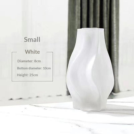 Minimalist Glass Vase For Flower Arrangement With Assorted Whirlwind Colors
