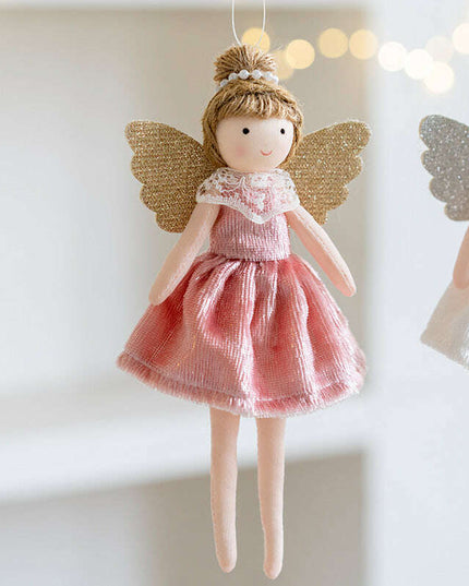 Christmas Decoration High-grade Flannel Ankle-tied Girl Angel Small Pendant
