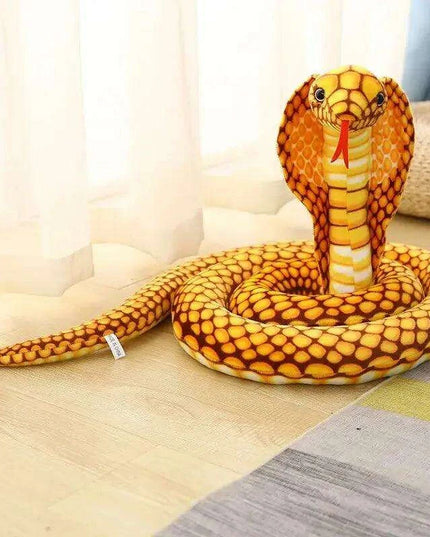 Realistic Cobra Snake Plush Toy - Versatile Educational Stuffed Animal for Home Decor and Play