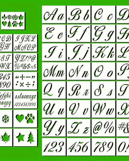 Creative Alphabet and Number Stencils Kit - 45 Sheets for Artistic Face Albums, Painting, and Graffiti Projects