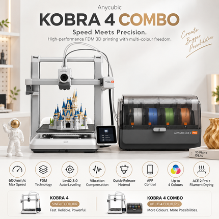 3D Printer — 600mm/s, FDM, Up to 4-Colour Printing