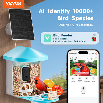 Peekaboo Studio VEVOR Smart Bird Feeder with 2K HD Camera & AI ID
