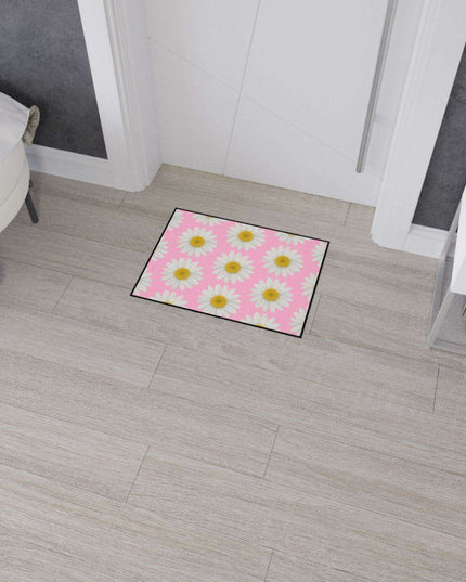Chic Pink Daisy Personalized Area Rug with Non-Slip Backing - Luxurious Design