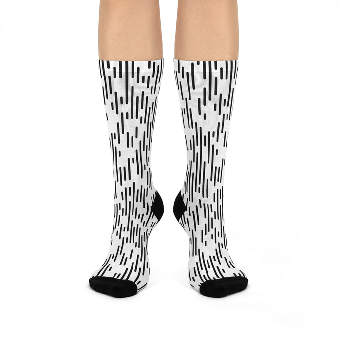 Modern Monochrome Cozy Crew Socks - Universal Fit for All Sizes