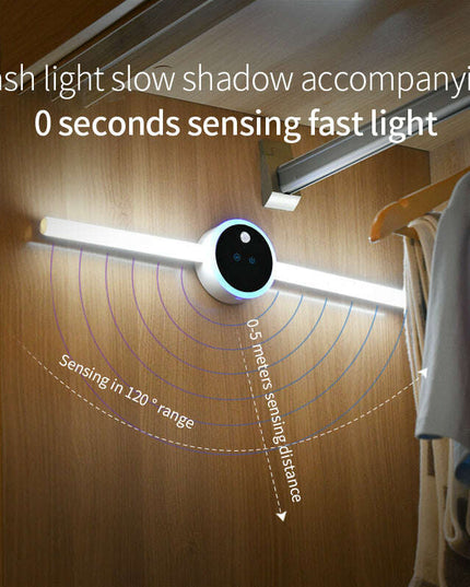Smart Cabinet Light Clock Timing Sensor Light Removable LED Wardrobe Light Manual Sweep Switch Light