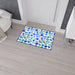 Sophisticated Blue Blossom Personalized Floor Mat with Anti-Slip Backing