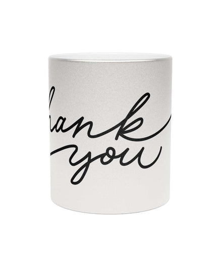 Chic Gratitude Metallic Ceramic Coffee Mug - A Luxurious Choice for Beverage Enthusiasts
