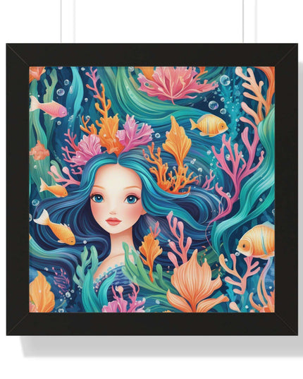 Eco-Friendly Elite Mermaid Framed Art Print for Sustainable Home Decor
