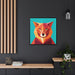Elegant Dog Matte Canvas Art - Black Pinewood Frame for Stylish Interiors