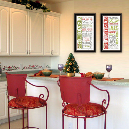 Marla Rae 2-Piece Happy Holidays Framed Wall Art Set - Multicolor Deco