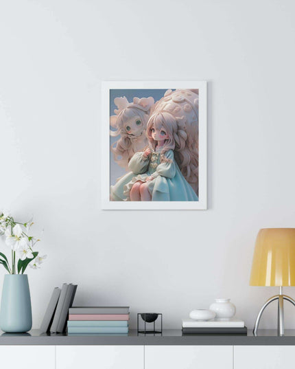 Sustainable Fantasy Anime 3D Girls Vertical Wall Art - Premium Framed Poster Decor