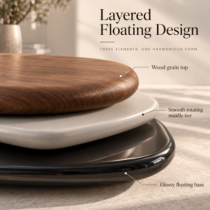 Rotating Coffee Table - Italian Minimalist Floating Design