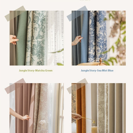 Peekaboo Studio French Chenille Curtain - High Shading, Elegant Design