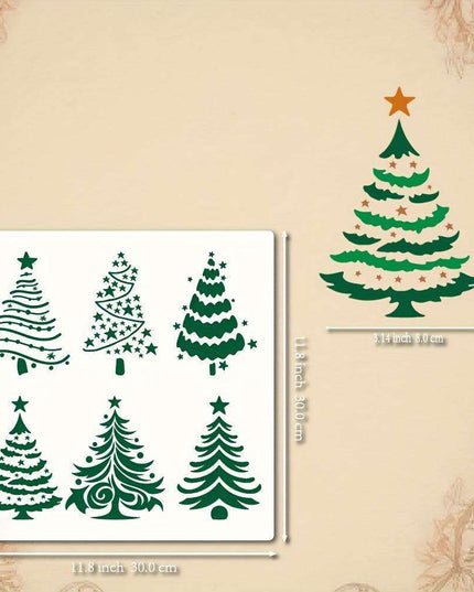 Creative Christmas Stencils Set - Reusable Templates for Festive Tree and Star Crafts