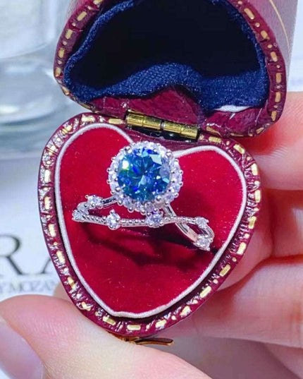 Elegant 1 Carat Lab Grown Moissanite & Zircon Silver Ring - A Luxurious Statement Piece