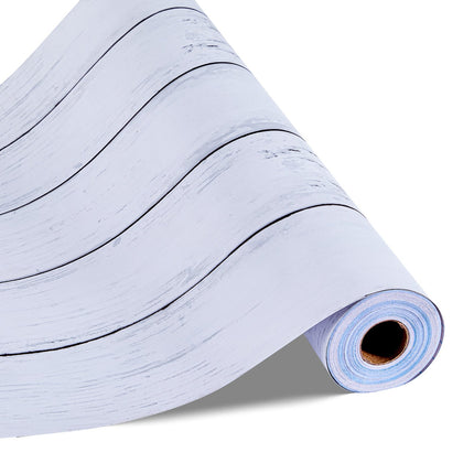 Peekaboo Studio Waterproof White Wood Textured Peel & Stick Wallpaper