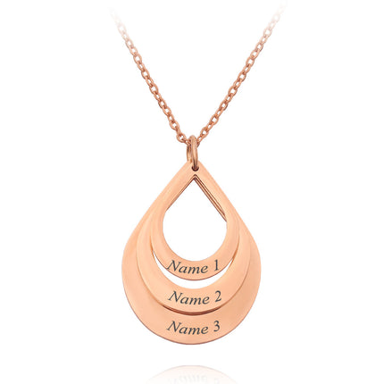 Peekaboo Studio Personalized Stainless Steel Water Droplet Pendant Nec