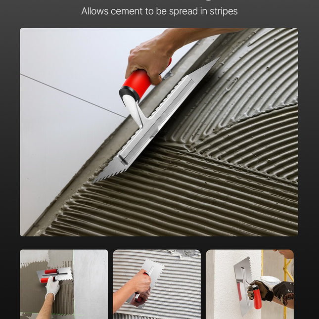 Peekaboo Studio Stainless Steel Tile Trowel - Ergonomic Grip, Pro Grad