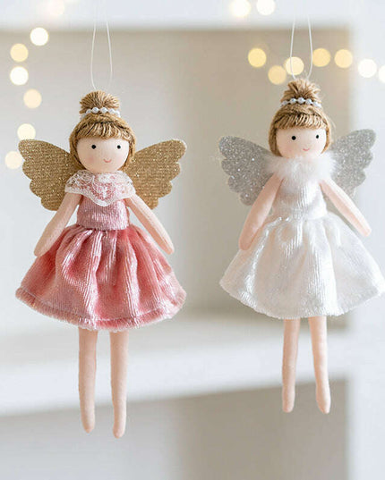 Christmas Decoration High-grade Flannel Ankle-tied Girl Angel Small Pendant