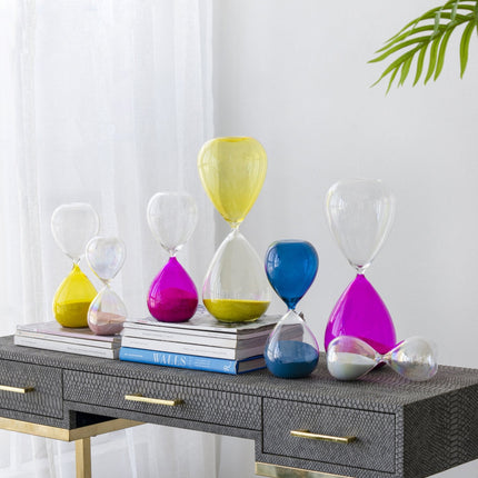 Room & Decor 5x14" Hourglass Timer - 60 Min, Yellow Glass Design