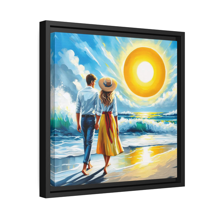Serene Coastal Escape - Eco-Friendly Canvas Art with Elegant Pinewood Frame