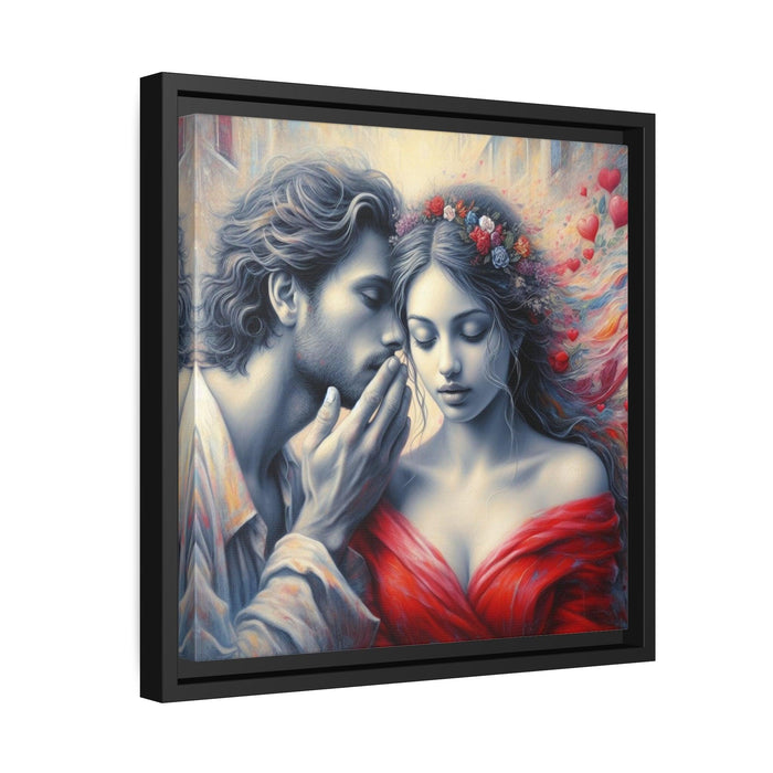 Whispering Valentine Matte Black Pinewood Canvas Print