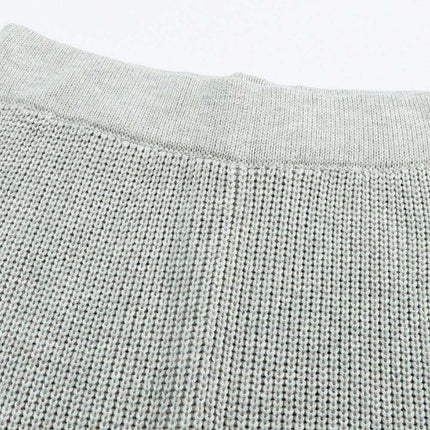 Elegant Knit V Neck Sweater and Flowing Trousers Ensemble