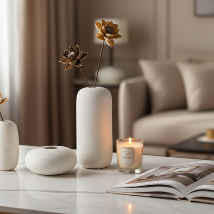 Ceramic Vase Set of Three Modern Minimalist Home Decor Vases