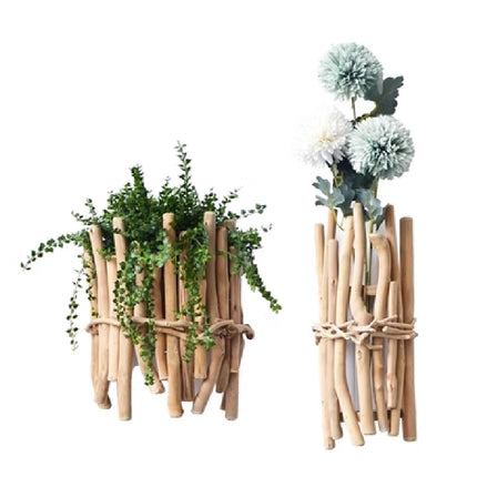 Wooden Vase Handmade Modern Simple Home Decor 30x24.5cm Or 38x15.5cm