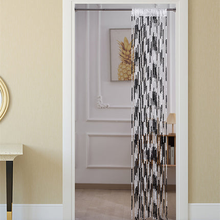 Peekaboo Studio Silver Silk Tassel Door Curtain - Punch-Free, Elegant