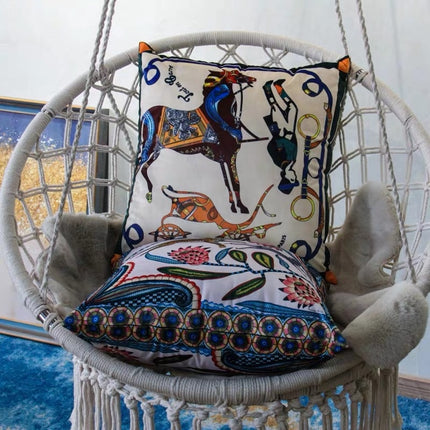 French Style Velvet Printing Cushion Cover