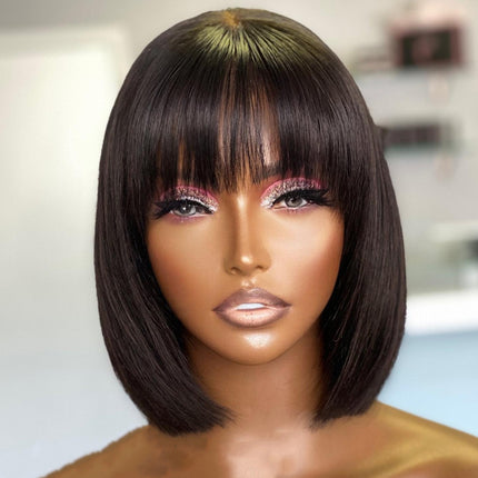 Peekaboo Studio Su Bob's Human Hair Lace Wig - Natural Look, Adjustabl