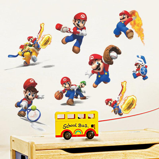 Super Mario Game Decorative Wall Stickers For Nursery Kids Room Decor Cartoon Home Decals Mural Art Playroom PVC DIY Decorations eprolo