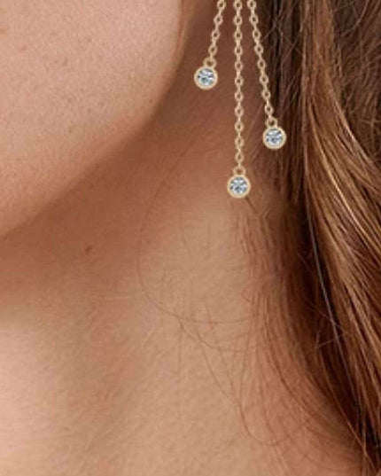 Sophisticated Layered Chain Earrings with 1.2 Carat Lab-Diamonds: Embrace Timeless Elegance