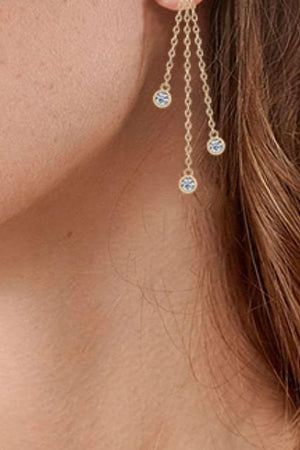 1.2 Carat Moissanite Layered Chain Earrings-Trendsi-Gold-One Size-Très Elite