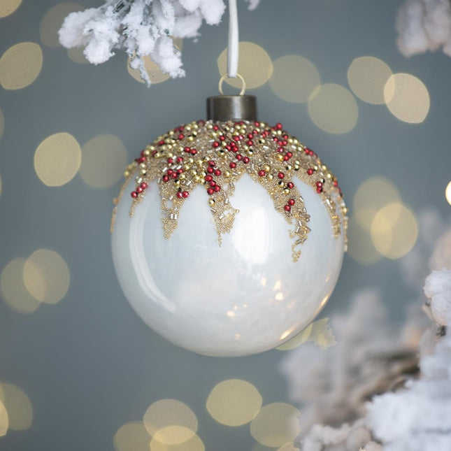 Room and Decor D3.9" Glass Christmas Ball Ornaments - Set of 6, Multi-