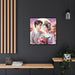 Elegance Collection: Contemporary Love Matte Canvas Art Set with Sleek Black Frame
