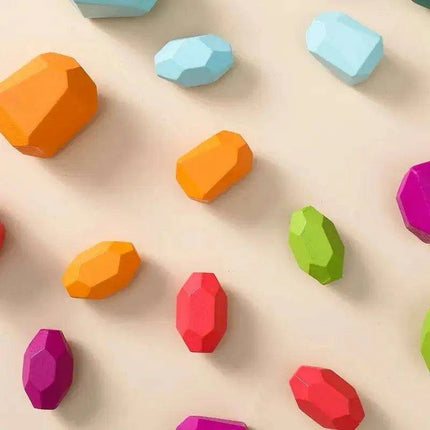 Colorful Wooden Building Blocks Kit for Creative Learning and Logical Development