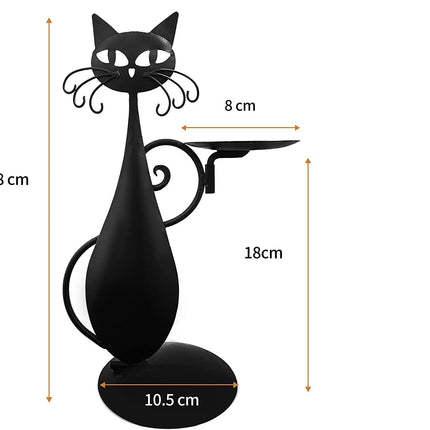 Black Cat Iron Candlestick Candle Holder Pendant Home Decor