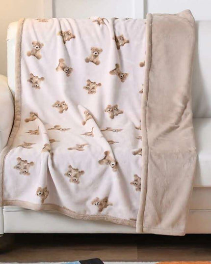 Adorable Cartoon Fleece Baby Blanket: Double-Layered Winter Warmth Must-Have