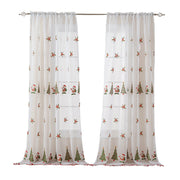 Peekaboo Studio Christmas Curtain with Tree Embroidery, Festive Design