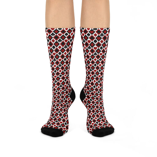 Plush Checkered Crew Socks - Gender-Neutral Wardrobe Essential