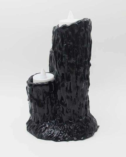 Gothic Candle Holder with Melting Effect - Spooky Decor for Halloween and Unique Gift