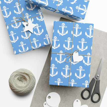 Nautical Elegance: Premium Anchor Gift Wrapping Paper Collection